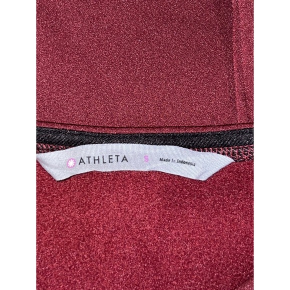 Athleta Burgundy Sleeveless Dress Geometric Print Zipper Pockets Women's Size S - Picture 8 of 10